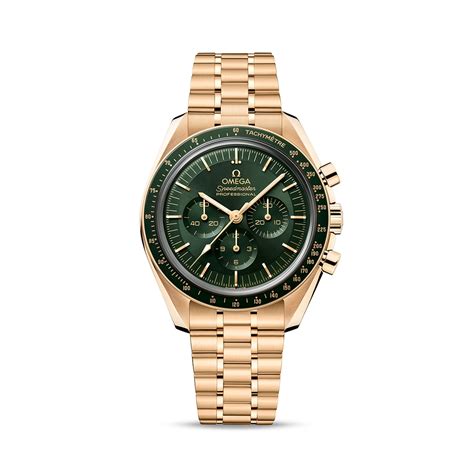 omega speedmaster green gold|omega speedmaster moonwatch green.